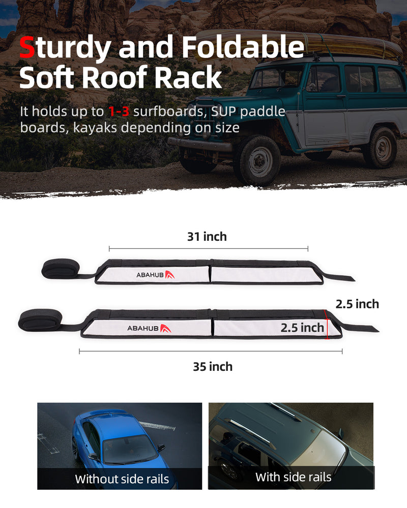 Universal Car Soft Roof Rack Pads Luggage Carrier System for Kayak