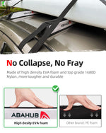 Abahub Soft Roof Rack Pads, with 2 Tie Down Straps for Surfboard, SUP, Kayak, Canoe, Heavy Duty Universal Car Roof Racks System for Padle Boards, Include 2 Tie Down Ropes, 2 Hood Loops and Storage Bag