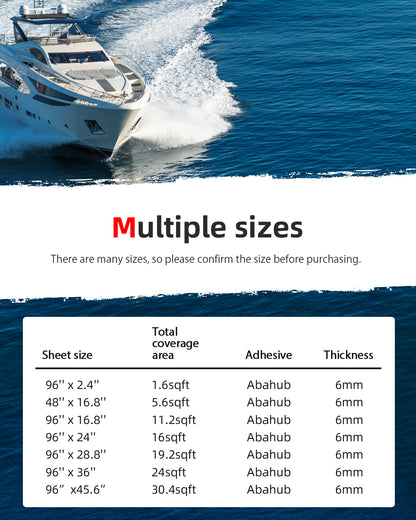 Abahub EVA Foam Boat Decking 96''x36'' Self-Adhesive Faux Teak Marine Flooring Sheet Traction Pad for Boats Surfboard, Gray with Black Seam Lines