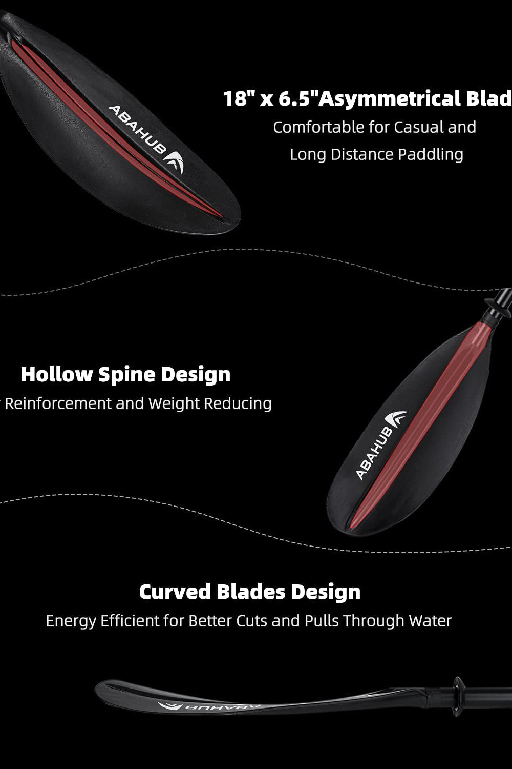 Abahub 1 x Kayak Paddles, 90.5 Inches Kayaking Oars for Boating