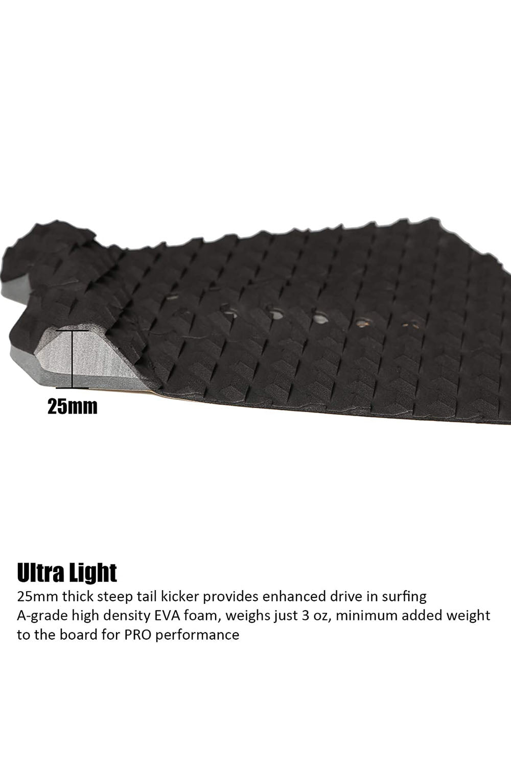 Abahub 3 Piece EVA Surfboard Deck Traction Pads with Kicker for Stomp Skimboards