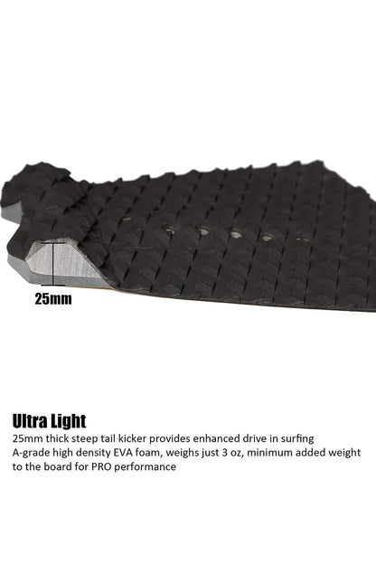 Abahub 3 Piece EVA Surfboard Deck Traction Pads with Kicker for Stomp Skimboards