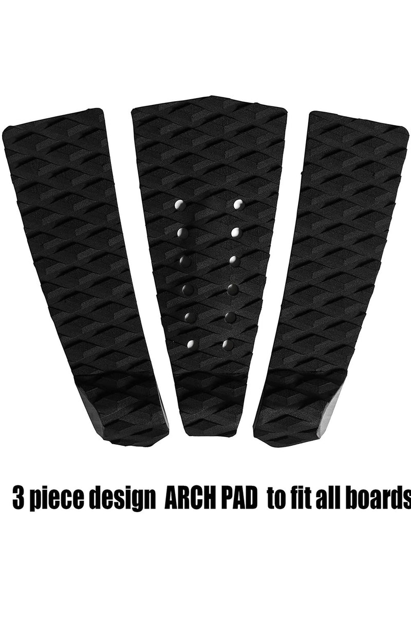 SYMPL Surfboard Traction Pad 3 Piece Deck Pad for Surfing, Skimboarding  Maximum Grip 3M Adhesive Fits